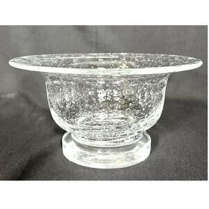 Handblown Bubble Seeded Footed Glass Bowl Vintage 1950's 8"-Excellent Mint!